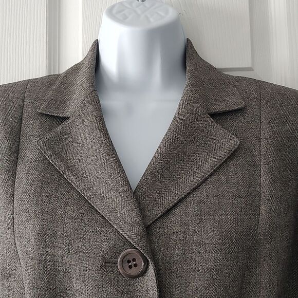 Le Suit Petite gray lined blazer suit jacketSz 4P - Picture 3 of 5